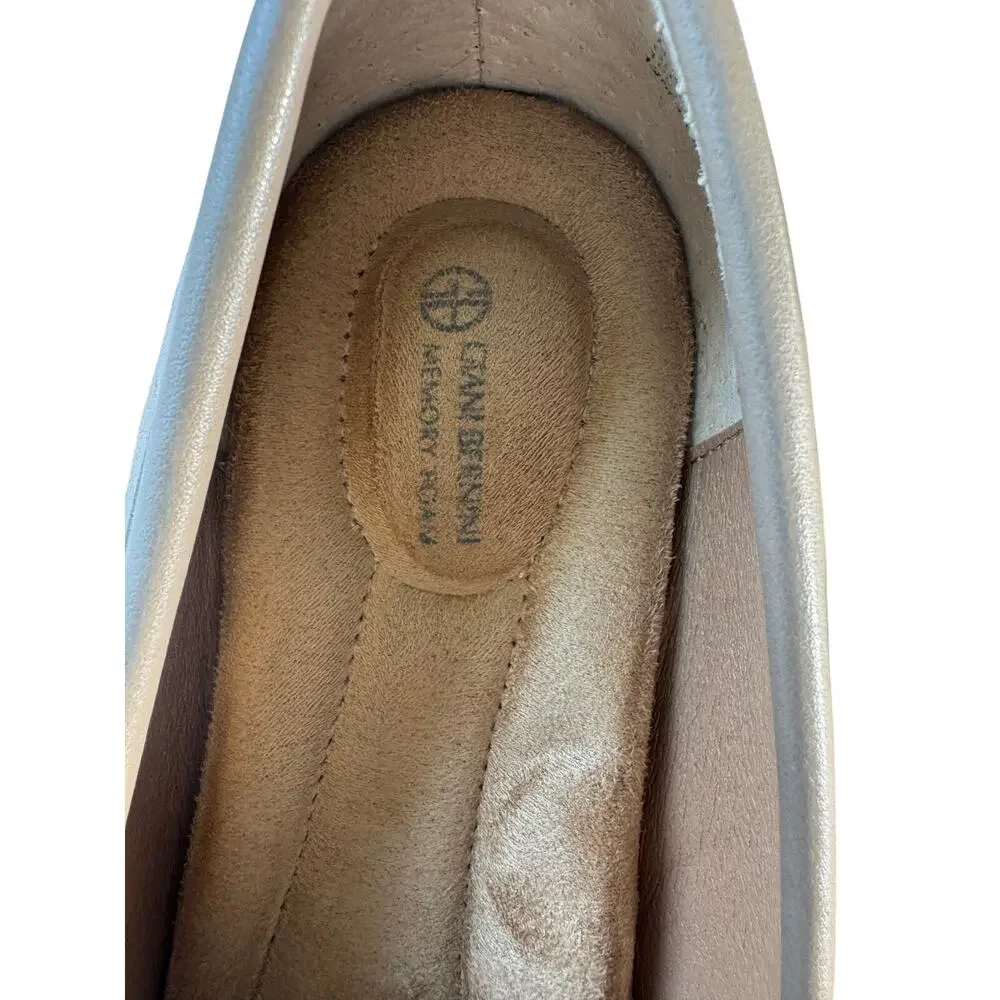 GB Gianni B Women’s‎ 10 suede Optical Bit khaki tan Comfort Loafer
